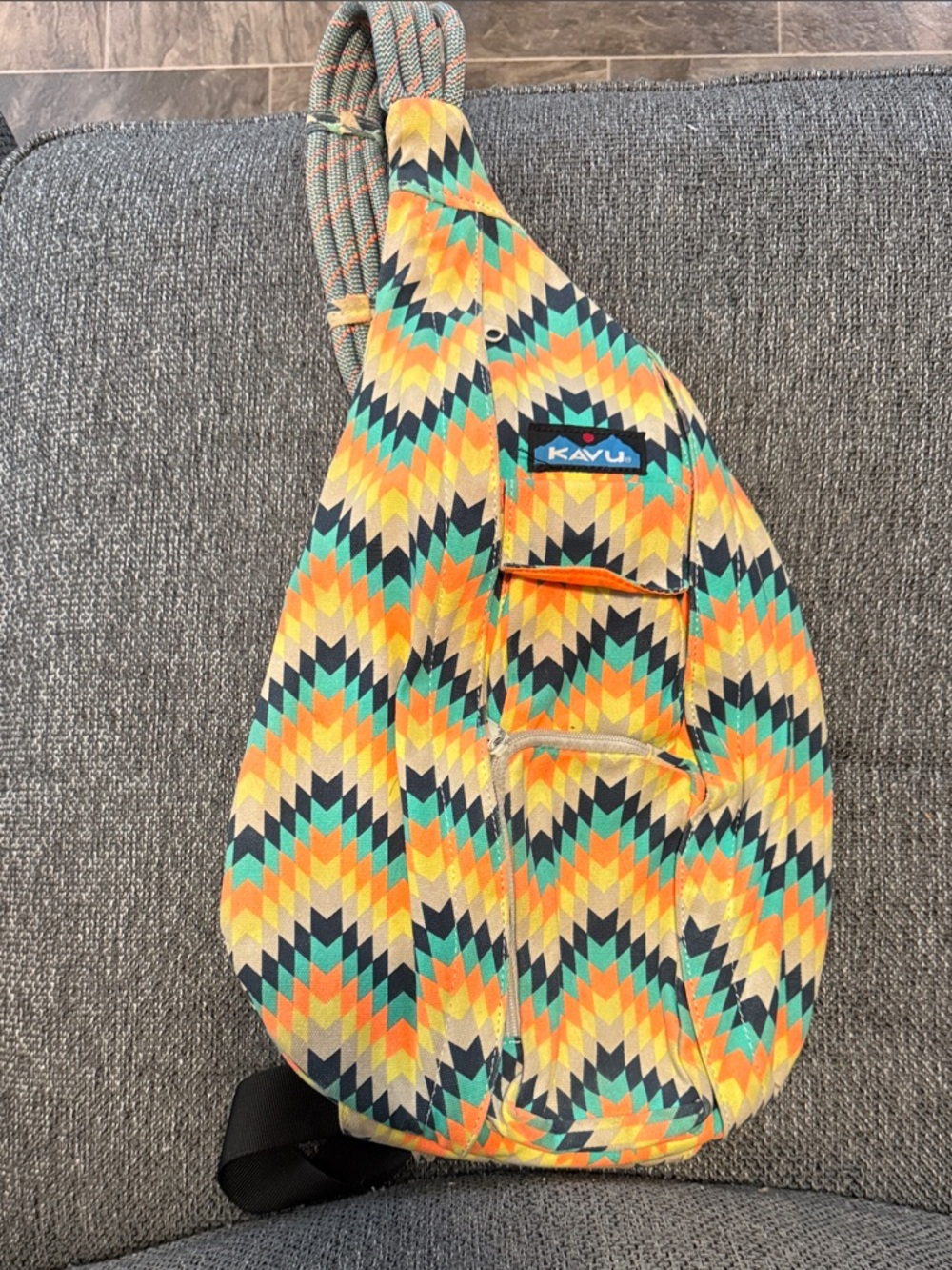 Sling-style patterned bag